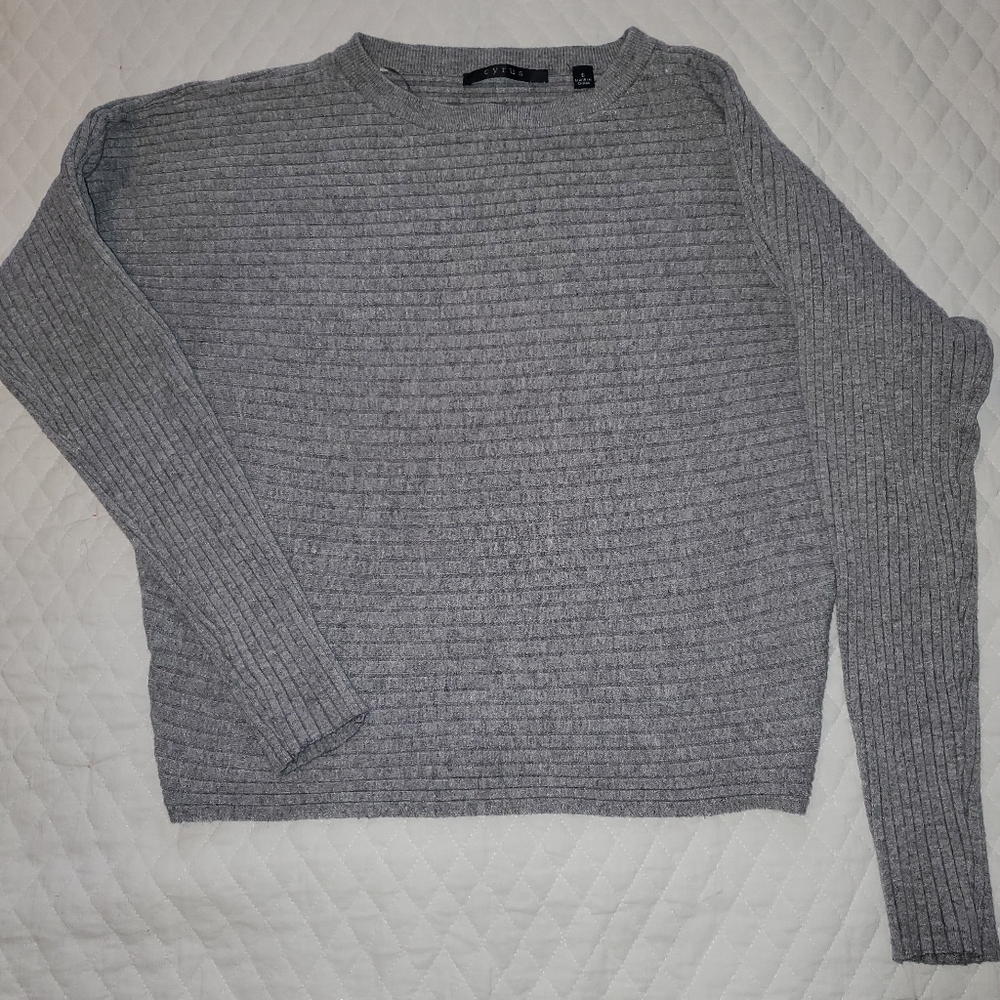 Cyrus Dolman Style Ribbed Knit Sweater